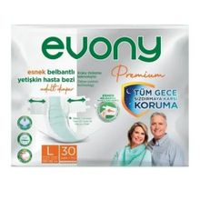 Evony L 30'lu Premium Esnek Belbantlı Yetişkin Hasta Bezi