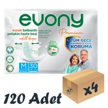 Evony Premium Yetişkin Bel Bantlı Tekstil Yüzey M Orta 120 Adet Hasta Bezi