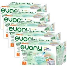 Evony Yumuşak Elastik Kulaklı 3 Katlı 250 Adet Telli Cerrahi Maske