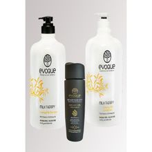 Evoque Milk Therapy Sülfatsız 1000 ml Şampuan + Sülfatız 1000 ml Şampuan + Keratın 125 ml Argan Yağ