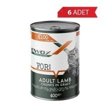 Ewox Kuzulu Parça Etli 6x400 gr Yetişkin Kedi Konservesi