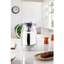 EWS 1.5 Lt Isı Yalıtımlı Çay ve Soğuk Su Termosu Şeffaf (12 Saat Sıcak Tutar& Içi Camdır)