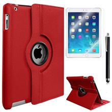 Exclusive Phone Case iPad 2 Tam Korumalı Tempered Glass+Kalem+Otg Kablo Kırmızı Kılıf