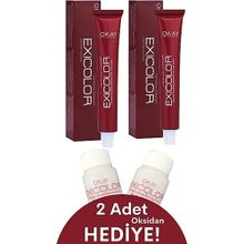 Exicolor 6.1 Küllü Koyu Kumral 2 Adet Tüp Saç Boyası + 2 Adet Sıvı Oksidan