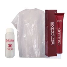 Exicolor 8.0N Şampanya 60 ml Tüp Saç Boyası + 30 Volüm Peroksit + Boya Naylonu