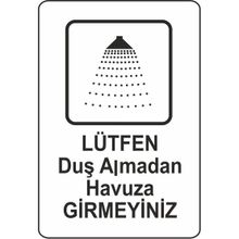 Extra Fix 16x24 cm Pvc Duş Almadan Girme Uyarı Levhası