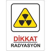 Extra Fix 25x35 cm Pvc Dikkat Radyasyon Uyarı Levhası