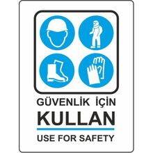 Extra Fix Pvc Güvenlik İçin Kullan Uyarı Levhası