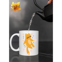 Eylül Design Çiçekli Kedi Temalı Sanat Özel Tasarım Baskılı Kupa Bardak Hediye Bardak