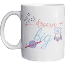 Eylül Design Dream Big Yazılı Eğlenceli Ingilizce Temalı Özel Tasarım Baskılı Kupa Bardak