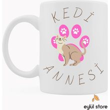Eylül Design Kedi Annesi Yazılı Özel Tasarım Baskılı Kupa Bardak