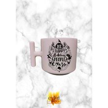 Eylül Design Krem Rengi T Saplı Be Happy Motivasyon Özel Tasarım Baskılı T Kupa
