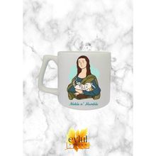 Eylül Design Sanat ve Kediler Mona Lisa Özel Tasarım Baskılı Seramik Kupa Bardak