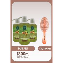 Eyüp Sabri Tuncer 3x600 ml Macadamia Yağlı Duş Jeli + Saç Fırçası