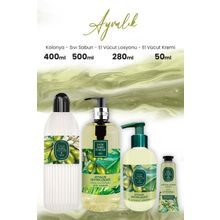 Eyüp Sabri Tuncer Ayvalık Zeytin Vücut Losyonu 280 ml Sıvı Sabun 500 ml Kolonya 400 ml ve 50 ml Krem