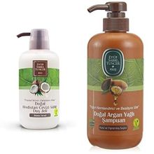 Eyüp Sabri Tuncer Doğal Hindistan Cevizi Sütlü 600 ml Duş Jeli + Doğal Argan Yağlı 600 ml Şampuan