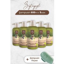 Eyüp Sabri Tuncer Zeytinyağlı 5x600 ml Şampuan + Şampuan Fırçası