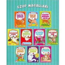 Ezop Masalları Seti 10 Kitap - Büyük Boy - Ezop