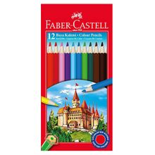 Faber Castell 12'li 12 Renk Kuru Boya Kalemi Karton Kutu Boya Kalemi