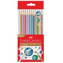 Faber Castell 12'li Metalik Renkler Üçgen Boya Kalemi
