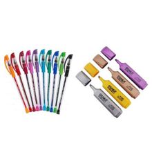 Faber Castell 1425 Tükenmez Ailesi 10lu + Faber-Castell 4 Adet Metalik Fosforlu Kalem