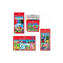 Faber Castell 4'lü (12 Renk Kuru-sulu-pastel-keçeli) Boya Seti