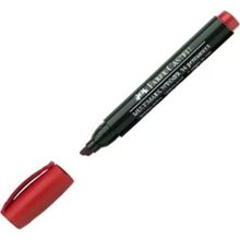 Faber Castell 54 Permanent Kesik Uç Kırmızı Markör Koli Kalemi