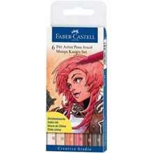 Faber Castell 6'lı Pitt Artıst Pens Brush Manga Kaoıro Set