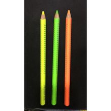 Faber Castell Ahşap Gövde Benekli Grip 3 Renk (Pembe - Turuncu - Mavi) Fosforlu Kalem