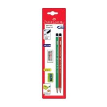 Faber-Castell Bls 2 Mercanlı Kurşun Kalem-Silgi-Kalemtraş Okul Kalem Seti