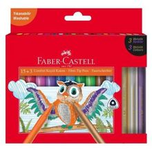 Faber Castell Comfort 15+3 Metalik Keçeli Kalem
