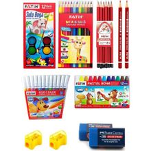 Faber Castell Fatih 12'li Kuruboya + Suluboya + Pastel Boya Seti faber195