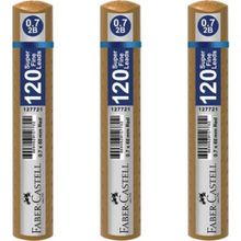 Faber Castell Grip Min 0.7 2B 60 mm 120'li Altın Tüp 3'lü Kalem Ucu