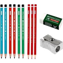 Faber Castell HB Kurşun Kalem-Silgi-Kalemtraş Okul Kalem Seti