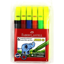Faber-Castell Jumbi-Neon Floresan Markör 6'lı Poşet