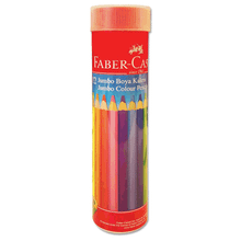 Faber Castell Jumbo Triangular Üçgen 12'li Metal Tüp Kuru Boya
