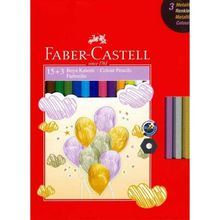 Faber Castell Kuru Boya Kalemi 15 Renk + 3 Metalik Renk