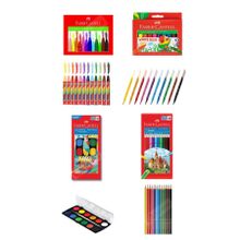 Faber Castell Kuru Sulu Pastel Keçeli 12 Renk 4 Parça Boya Seti Faber Castell