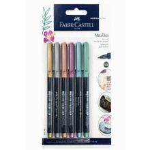 Faber Castell Metalık Karısık Renk 6 Lı Keçe Uçlu Kalem