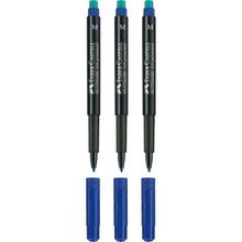 Faber Castell Multimark 1525 M 1.0 mm Mavi 3 Adet Renkli Asetat Kalemi