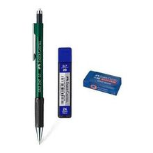 Faber Castell Okul Seti 1347 0.7 mm Yeşil Kalem + Silgi + Kalem Ucu