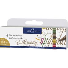 Faber Castell Pitt 4 Renk Çizim Kalemi Kaligrafi Seti
