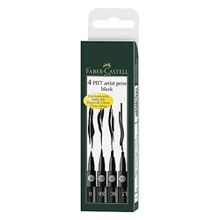 Faber Castell Pitt 4'lü Siyah Farklı Uç Artist Pen