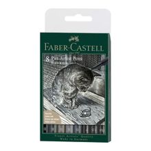 Faber Castell Pitt Artist Pen Gri ve Siyah Tonları 8'li Fırça Uç Çizim Kalemi