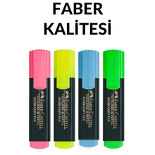 Faber Castell Sarı Pembe Mavi Yeşil 4'lü Fosforlu Kalem Seti