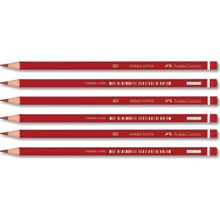 Faber-Castell Siyah-Kırmızı Renkli Kurşun Kalem 6'lı