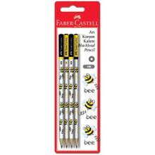 Faber-Castell Stripe Blisterli HB Yuvarlak 4 Kalem+1 Silgi 18'liKurşun Kalem