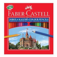 Faber Castell Tam Boy 24 Renk Karton Kutu Kuru Boya Kalemi