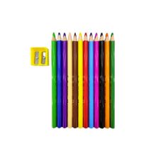 Faber Castell Üçgen Soft Jumbo 12 Renk + Kalemtraş Kuru Boya