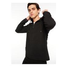 Fabrika F3WM-SWT132 Kapüşon Yaka Düz Siyah Erkek Sweatshirt